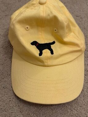 Yellow Baseball Cap with Black Dog Embroidery